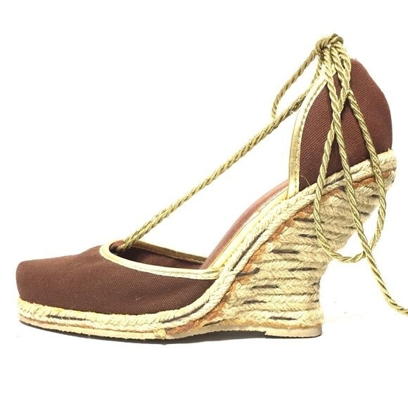 Colin Stuart Espadrille Wedge Canvas Shoes 7.5 - Picture 1 of 12